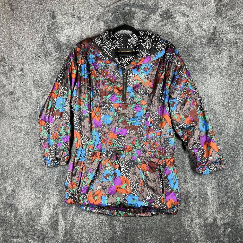 ROFFE Jacket Womens XS Multicolor Anorak Hooded Lined Pockets Zip Shell